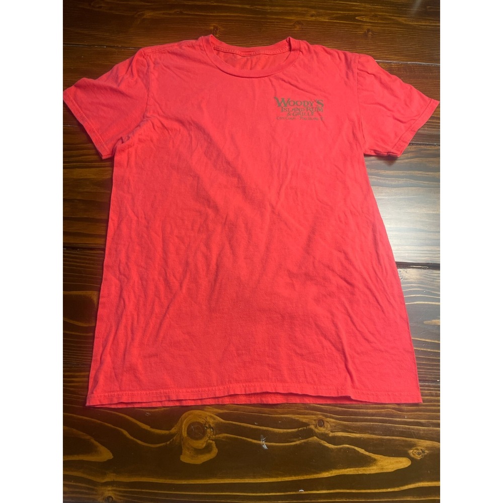 Woodys Island Rum & Grill Shirt, Unisex Size Small/Medium, Salmon, Cape Coral FL